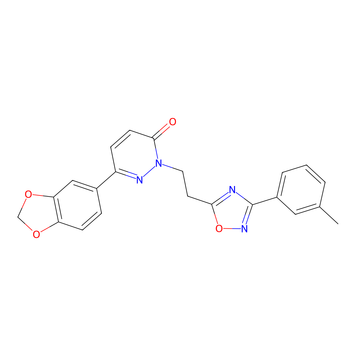 6-(2H-1,3-benzodioxol-5-yl)-2-{2-[3-(3-methylphenyl)-1,2,4-oxadiazol-5-yl]ethyl}-2,3-dihydropyridazin-3-one molecular structure, CAS 1113107-42-8