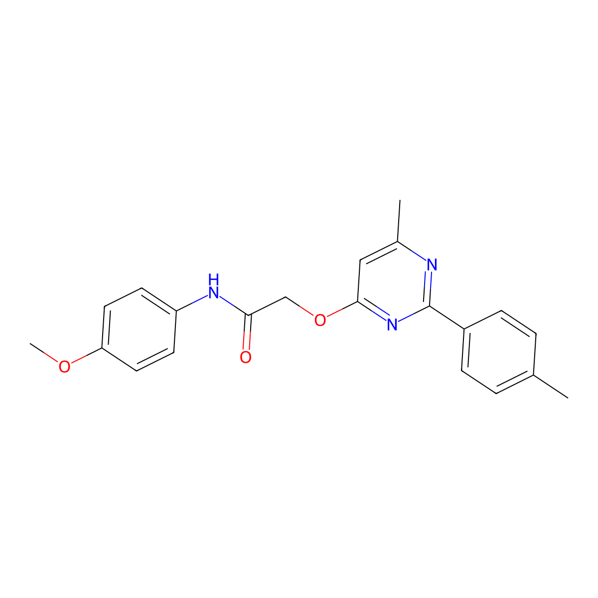 N-(4-methoxyphenyl)-2-{[6-methyl-2-(4-methylphenyl)pyrimidin-4-yl]oxy}acetamide molecular structure, CAS 1113107-79-1