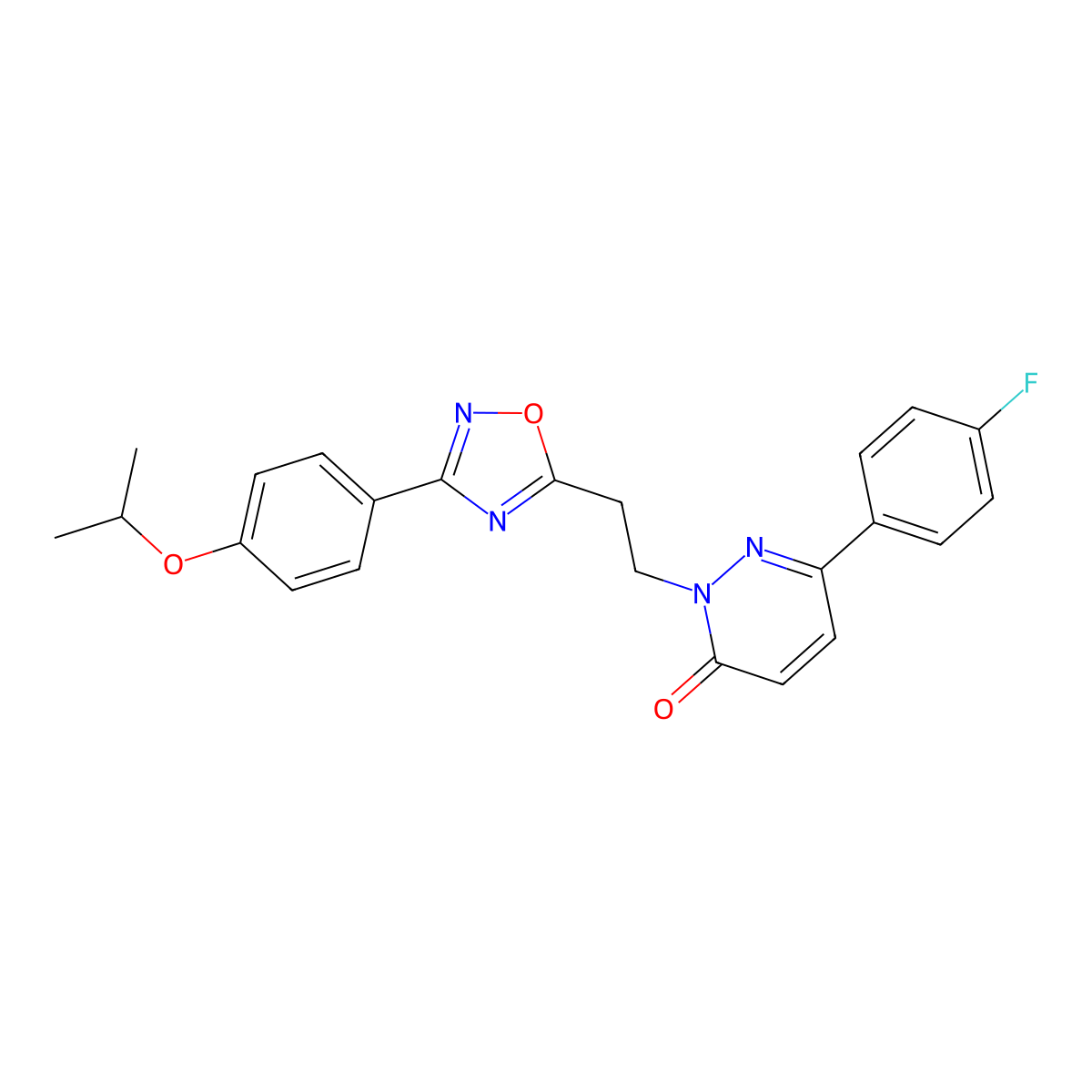 6-(4-fluorophenyl)-2-(2-(3-(4-isopropoxyphenyl)-1,2,4-oxadiazol-5-yl)ethyl)pyridazin-3(2H)-one molecular structure, CAS 1113108-10-3