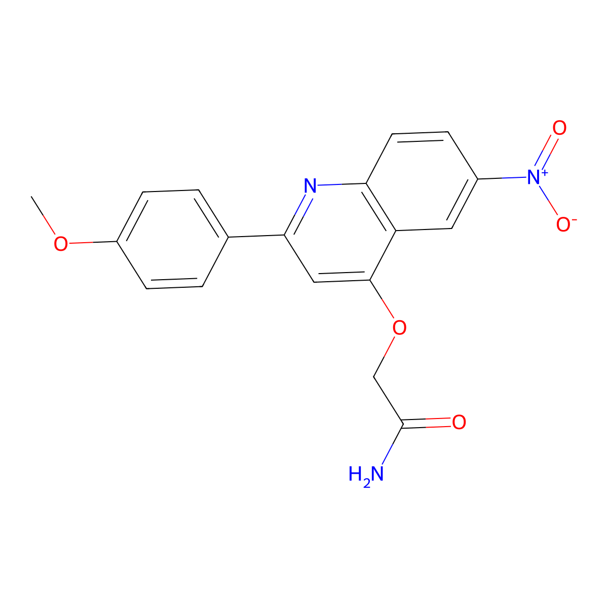 2-{[2-(4-Methoxyphenyl)-6-nitroquinolin-4-yl]oxy}acetamide molecular structure, CAS 1113108-18-1