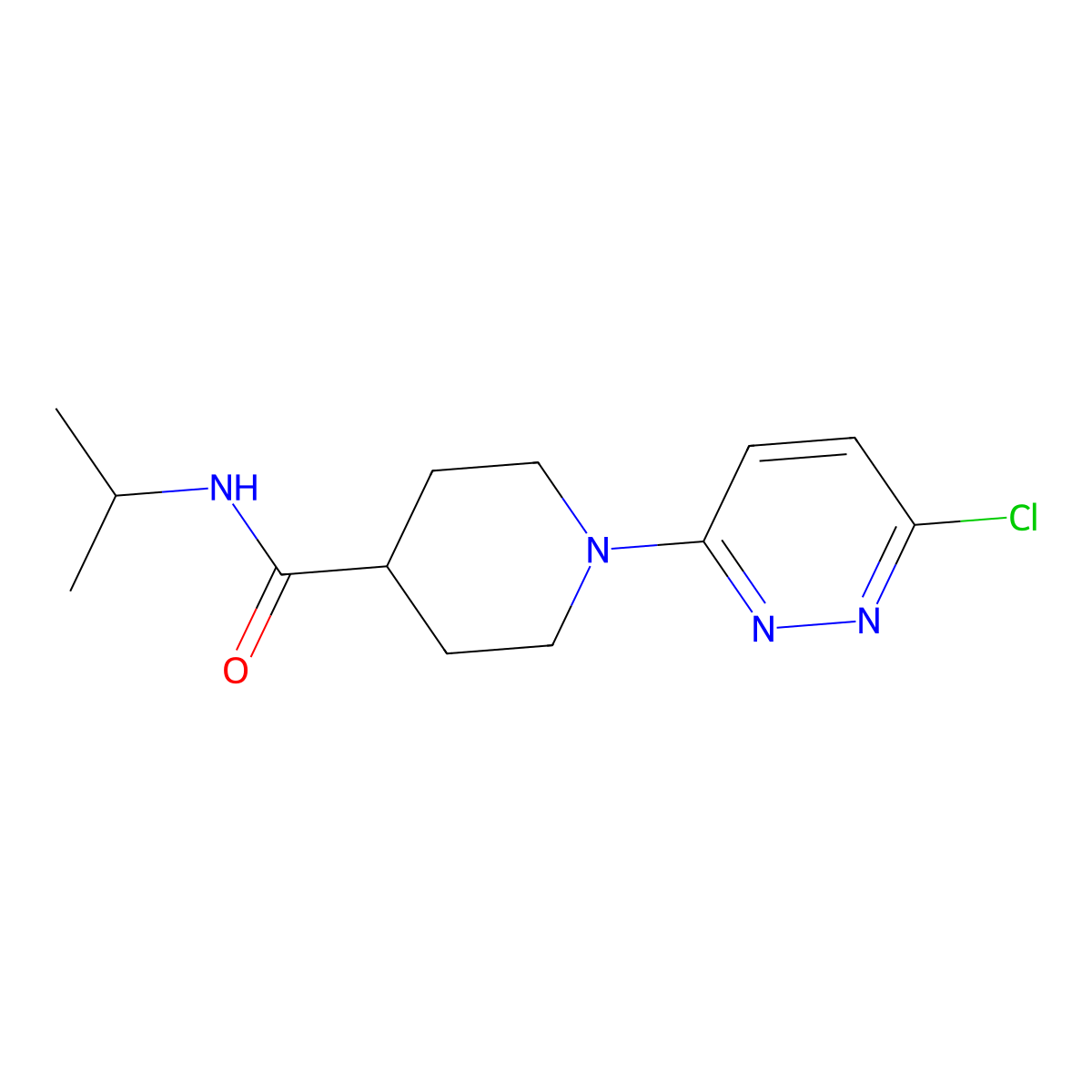 1-(6-chloropyridazin-3-yl)-N-(propan-2-yl)piperidine-4-carboxamide molecular structure, CAS 1113109-36-6