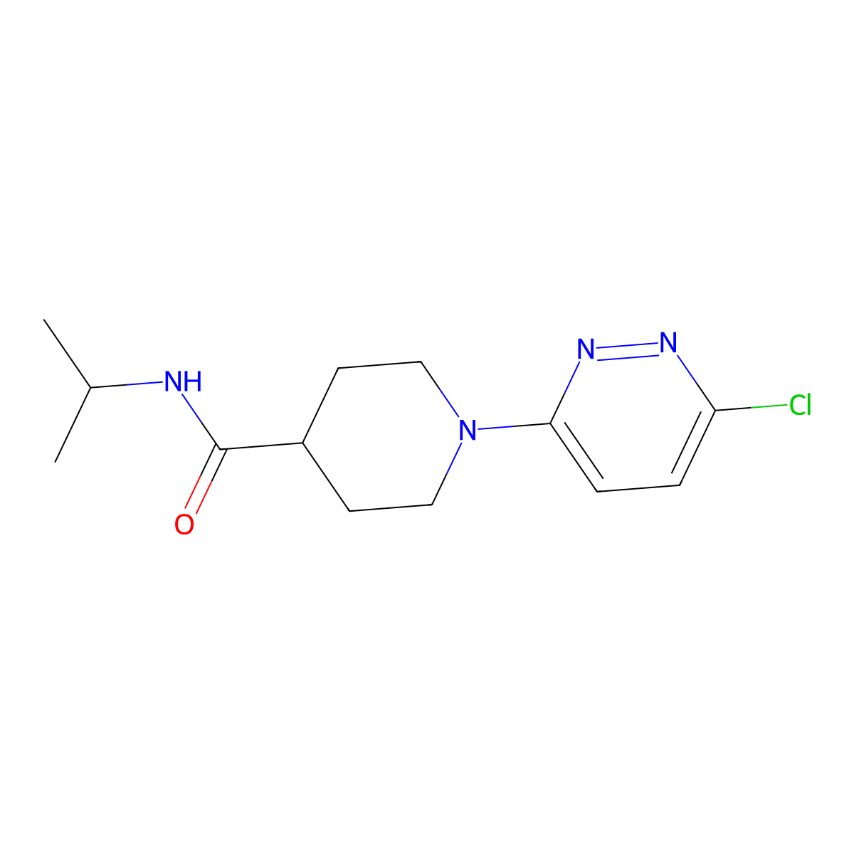 1-(6-chloropyridazin-3-yl)-N-(propan-2-yl)piperidine-4-carboxamide molecular structure, CAS 1113109-36-6