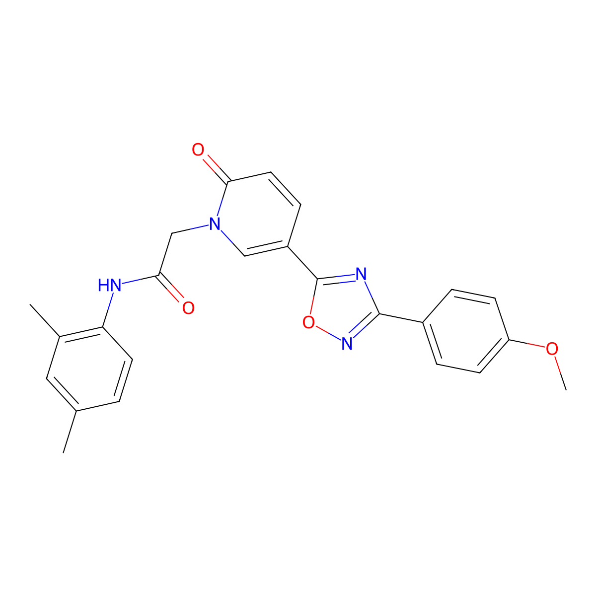N-(2,4-dimethylphenyl)-2-(5-(3-(4-methoxyphenyl)-1,2,4-oxadiazol-5-yl)-2-oxopyridin-1(2H)-yl)acetamide molecular structure, CAS 1113109-83-3