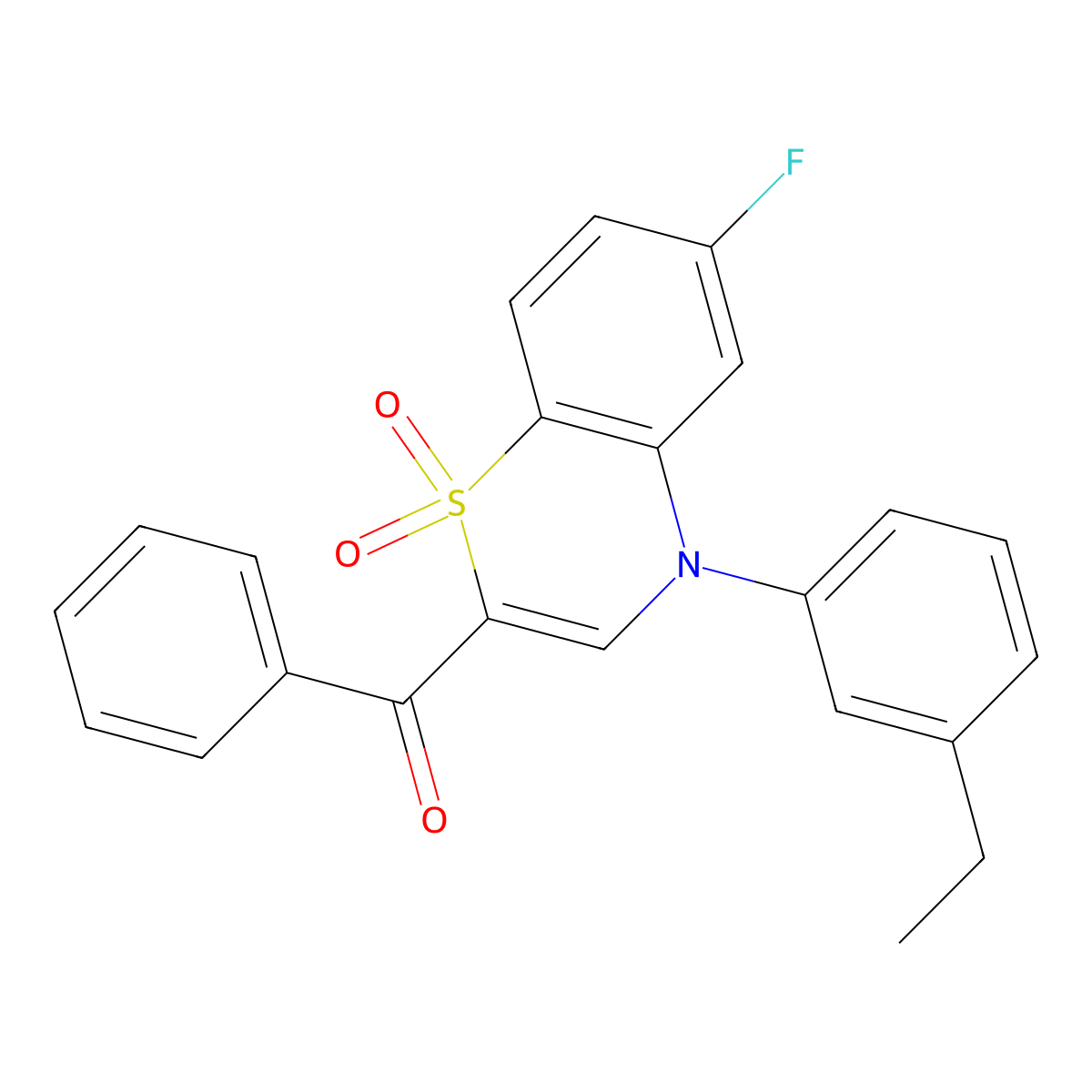 [4-(3-ethylphenyl)-6-fluoro-1,1-dioxido-4H-1,4-benzothiazin-2-yl](phenyl)methanone molecular structure, CAS 1113110-10-3