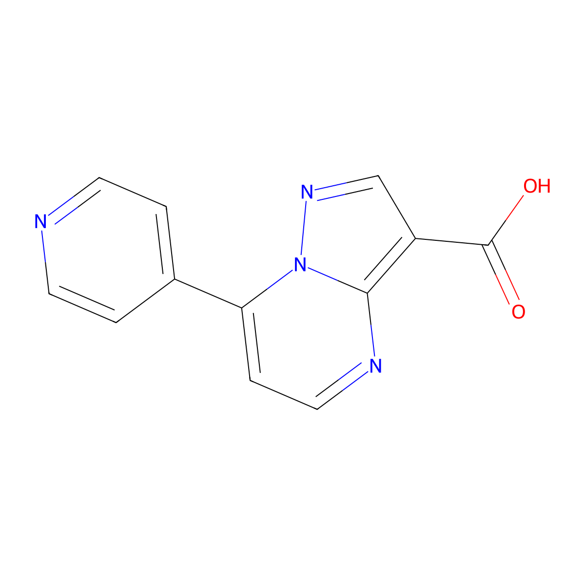 7-Pyridin-4-yl-pyrazolo[1,5-a]pyrimidine-3-carboxylic acid molecular structure, CAS 1113111-40-2