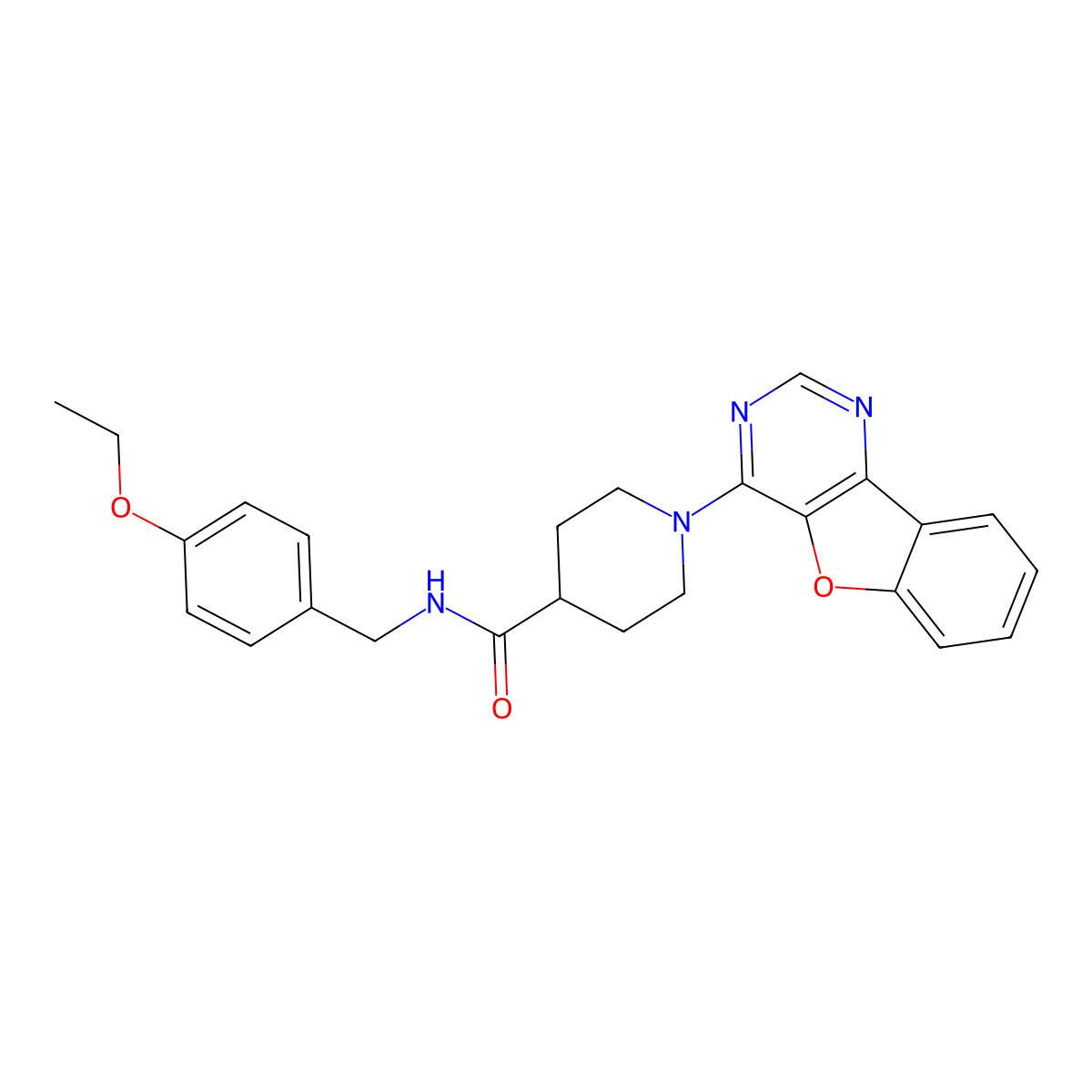 1-([1]benzofuro[3,2-d]pyrimidin-4-yl)-N-(4-ethoxybenzyl)piperidine-4-carboxamide molecular structure, CAS 1113117-31-9