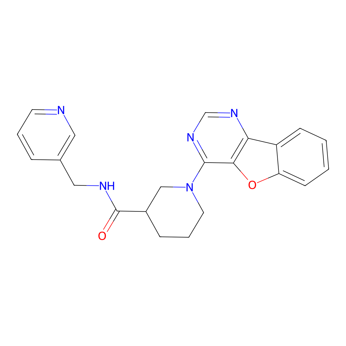 1-([1]benzofuro[3,2-d]pyrimidin-4-yl)-N-(pyridin-3-ylmethyl)piperidine-3-carboxamide molecular structure, CAS 1113118-18-5