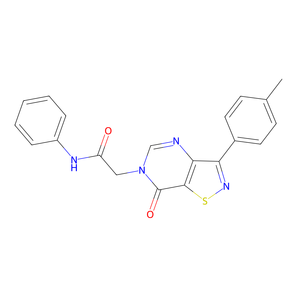 2-[3-(4-methylphenyl)-7-oxo-6H,7H-[1,2]thiazolo[4,5-d]pyrimidin-6-yl]-N-phenylacetamide molecular structure, CAS 1113120-56-1
