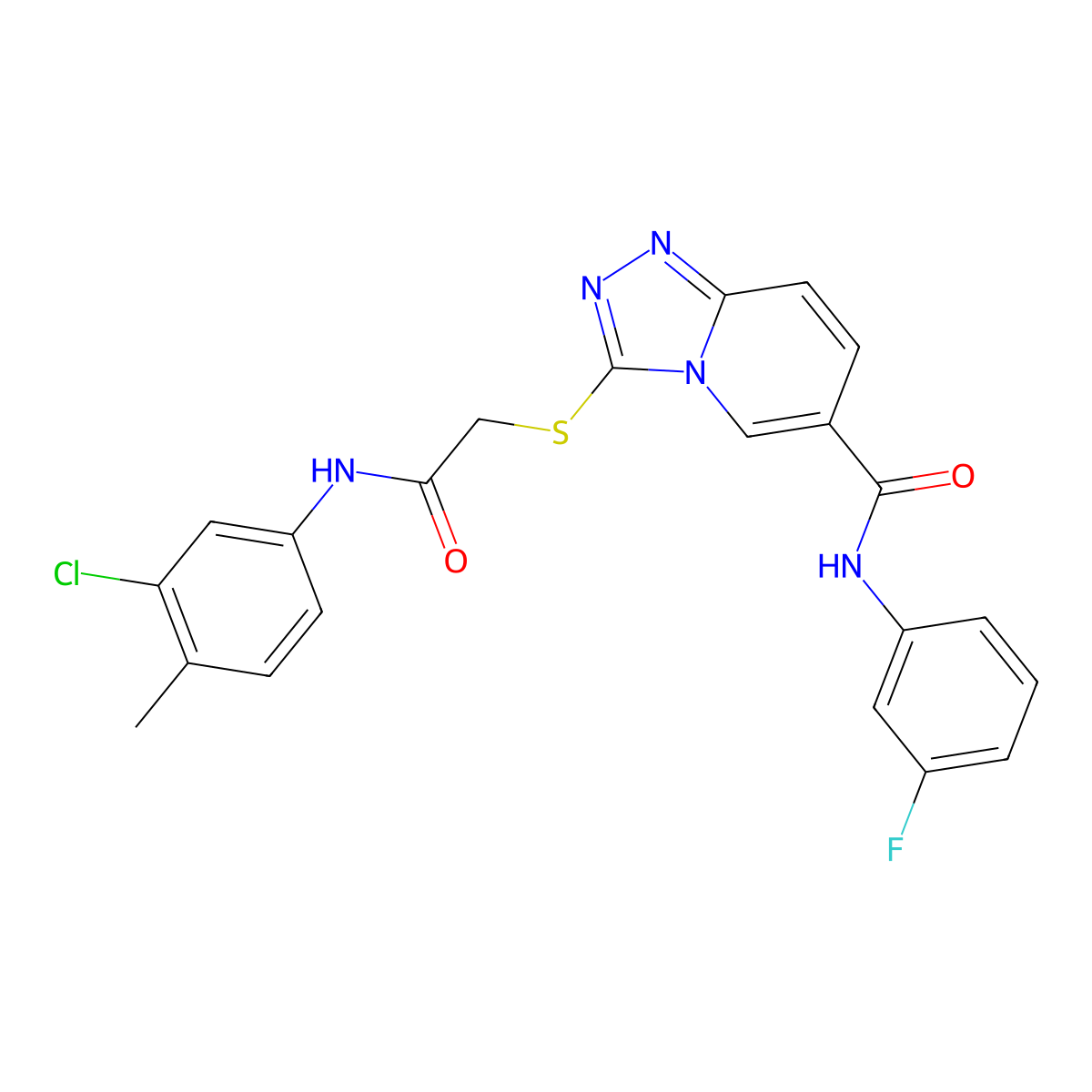 3-((2-((3-chloro-4-methylphenyl)amino)-2-oxoethyl)thio)-N-(3-fluorophenyl)-[1,2,4]triazolo[4,3-a]pyridine-6-carboxamide molecular structure, CAS 1113121-21-3