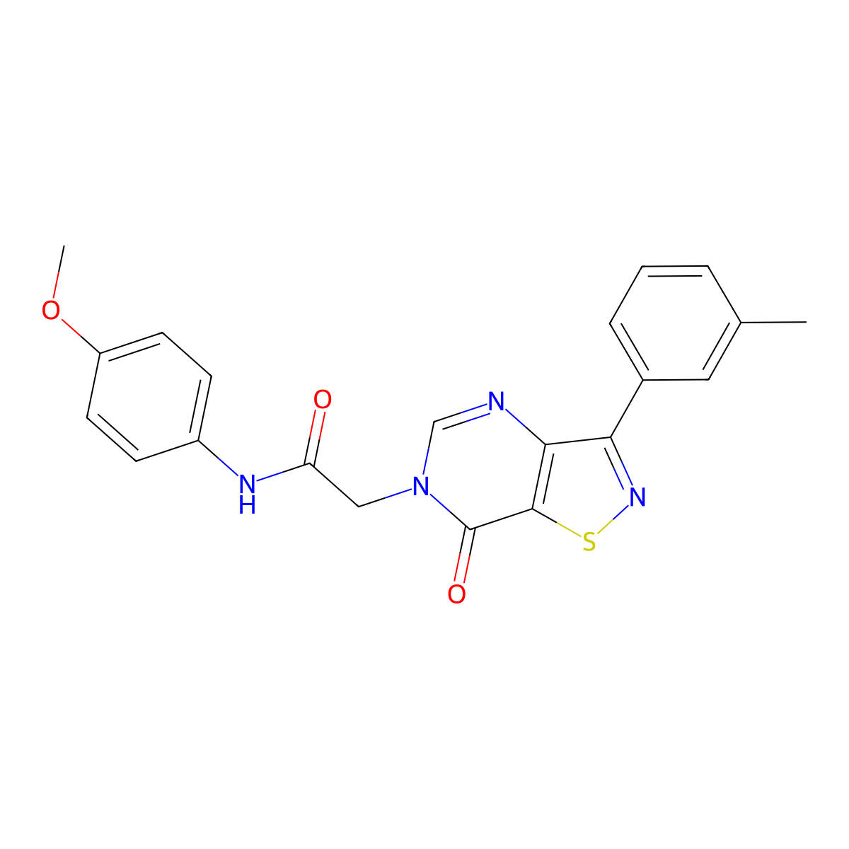 N-(4-methoxyphenyl)-2-[3-(3-methylphenyl)-7-oxo-6H,7H-[1,2]thiazolo[4,5-d]pyrimidin-6-yl]acetamide molecular structure, CAS 1113121-42-8