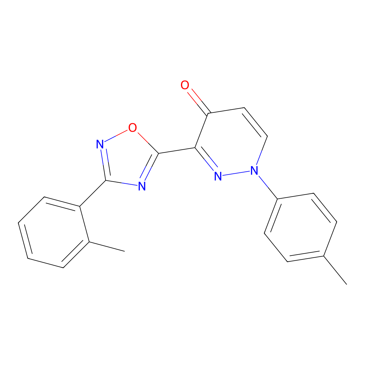 1-(4-Methylphenyl)-3-[3-(2-methylphenyl)-1,2,4-oxadiazol-5-yl]-1,4-dihydropyridazin-4-one molecular structure, CAS 1113122-32-9