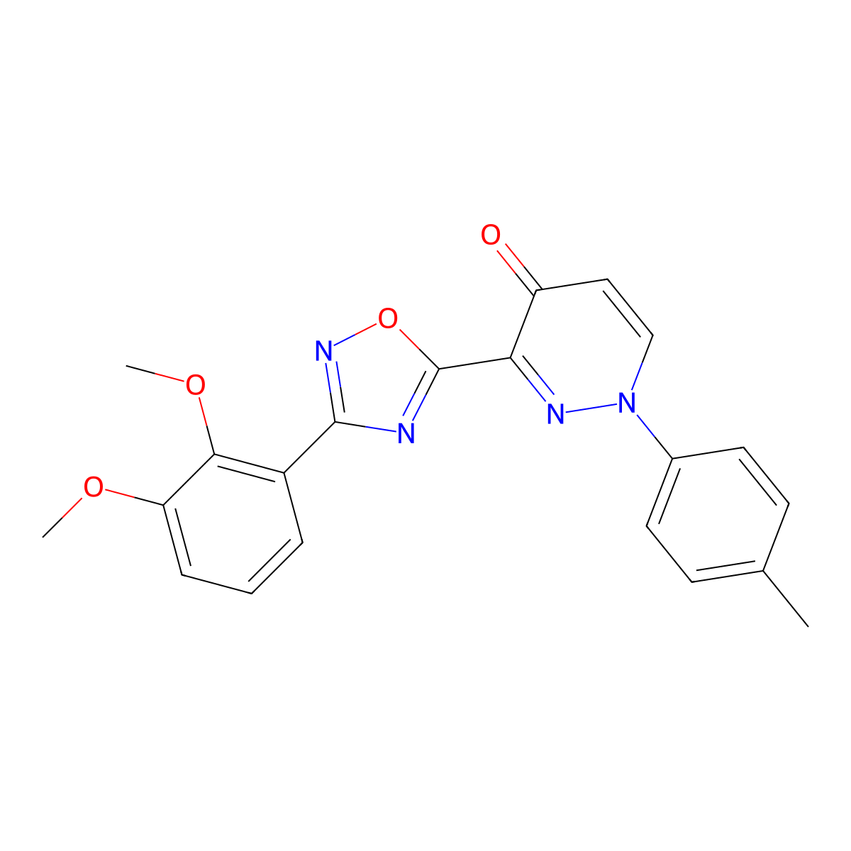 3-[3-(2,3-Dimethoxyphenyl)-1,2,4-oxadiazol-5-yl]-1-(4-methylphenyl)-1,4-dihydropyridazin-4-one molecular structure, CAS 1113122-40-9