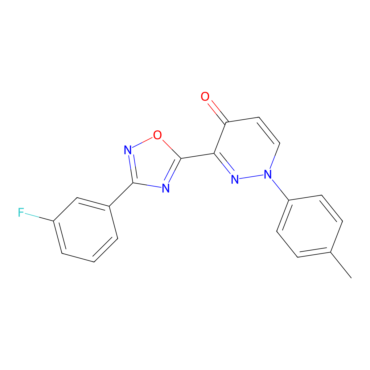 3-(3-(3-fluorophenyl)-1,2,4-oxadiazol-5-yl)-1-(p-tolyl)pyridazin-4(1H)-one molecular structure, CAS 1113122-44-3