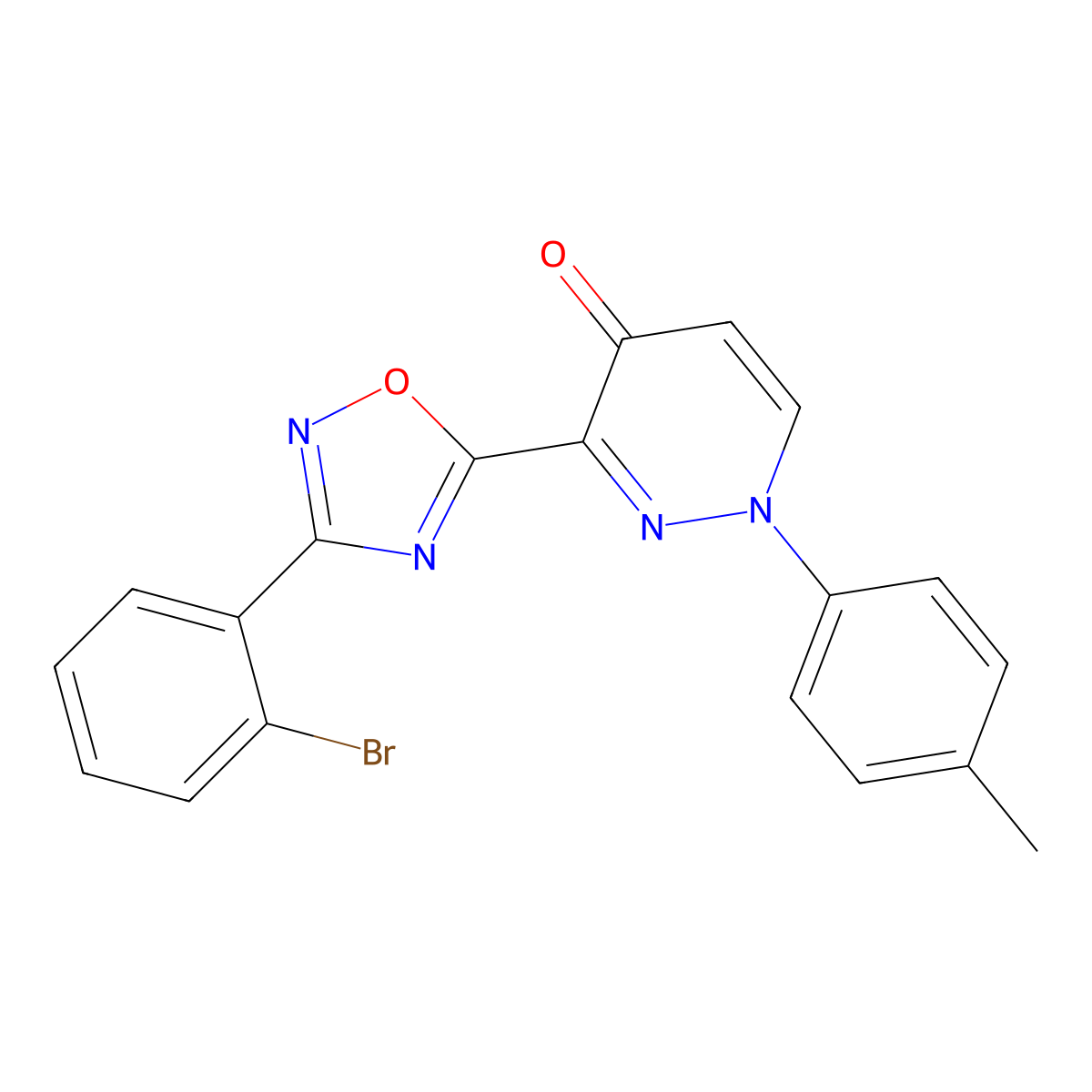 3-(3-(2-bromophenyl)-1,2,4-oxadiazol-5-yl)-1-(p-tolyl)pyridazin-4(1H)-one molecular structure, CAS 1113122-48-7