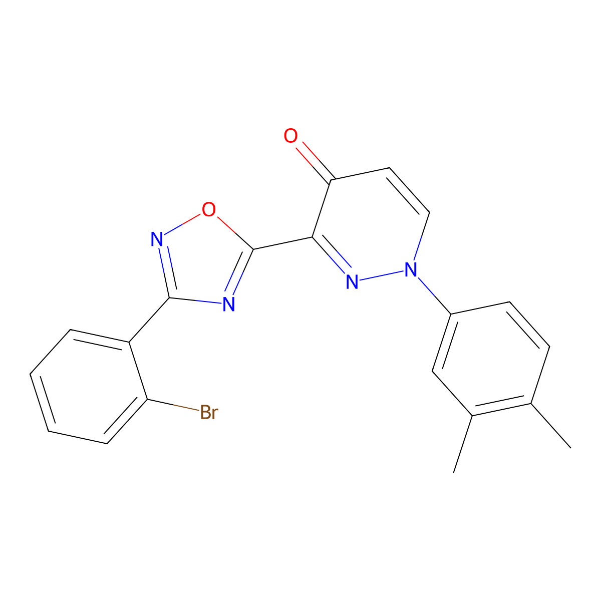 3-(3-(2-bromophenyl)-1,2,4-oxadiazol-5-yl)-1-(3,4-dimethylphenyl)pyridazin-4(1H)-one molecular structure, CAS 1113122-64-7