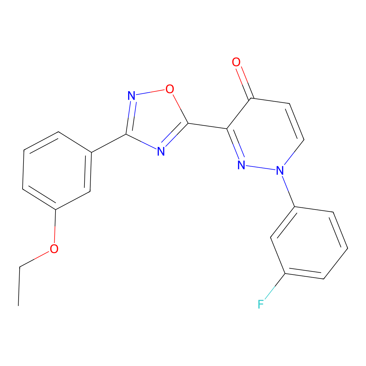 3-(3-(3-ethoxyphenyl)-1,2,4-oxadiazol-5-yl)-1-(3-fluorophenyl)pyridazin-4(1H)-one molecular structure, CAS 1113122-96-5