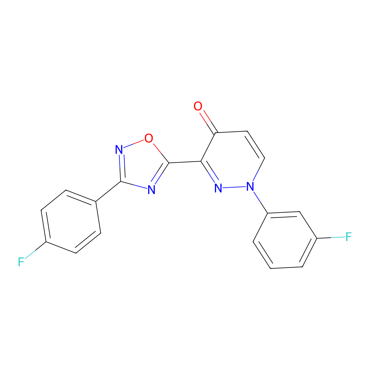 1-(3-fluorophenyl)-3-(3-(4-fluorophenyl)-1,2,4-oxadiazol-5-yl)pyridazin-4(1H)-one molecular structure, CAS 1113123-04-8