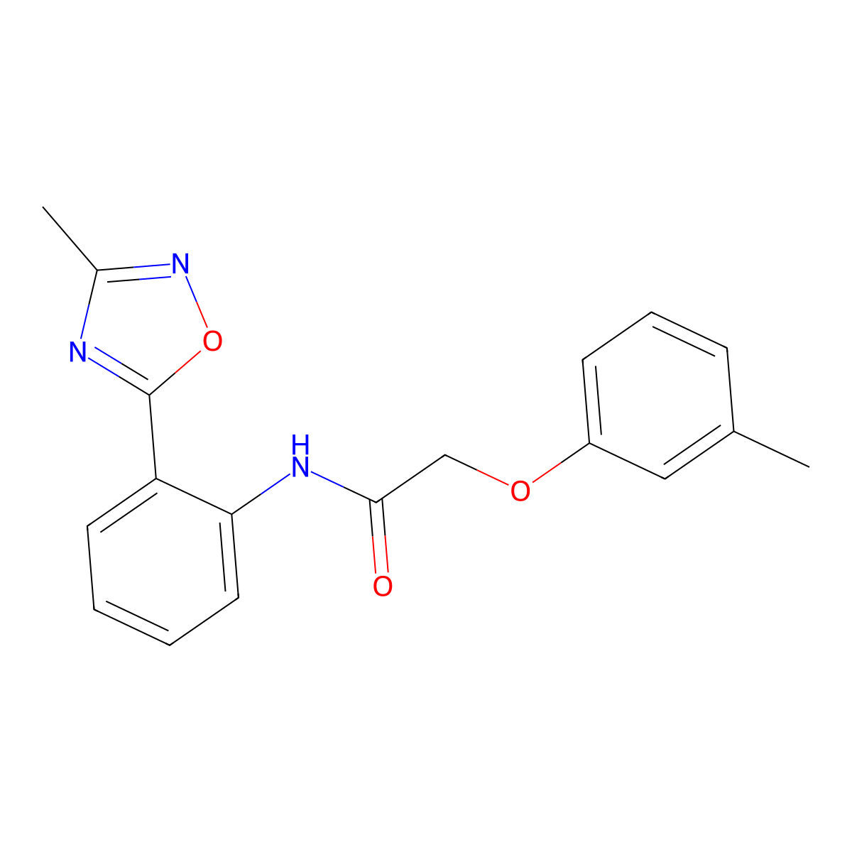 N-[2-(3-methyl-1,2,4-oxadiazol-5-yl)phenyl]-2-(3-methylphenoxy)acetamide molecular structure, CAS 1113127-84-6