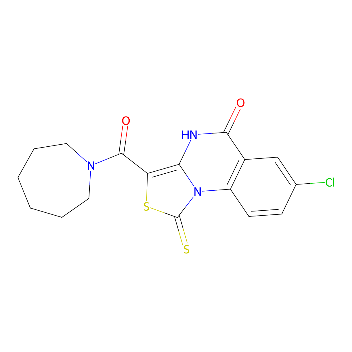 3-(azepane-1-carbonyl)-7-chloro-1-thioxo-1H-thiazolo[3,4-a]quinazolin-5(4H)-one molecular structure, CAS 1113130-61-2