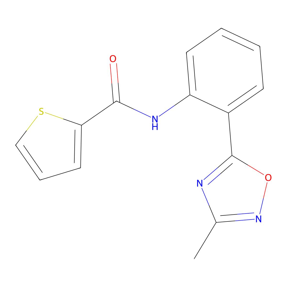 N-[2-(3-methyl-1,2,4-oxadiazol-5-yl)phenyl]thiophene-2-carboxamide molecular structure, CAS 1113142-52-1