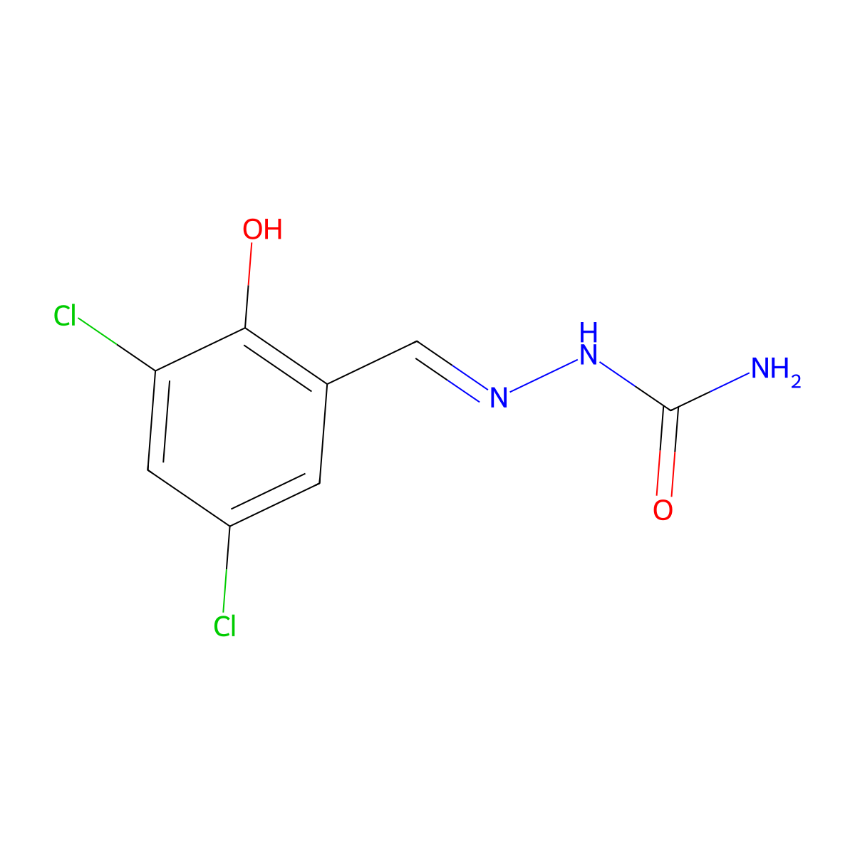 [(3,5-Dichloro-2-hydroxyphenyl)methylideneamino]urea molecular structure, CAS 111317-15-8