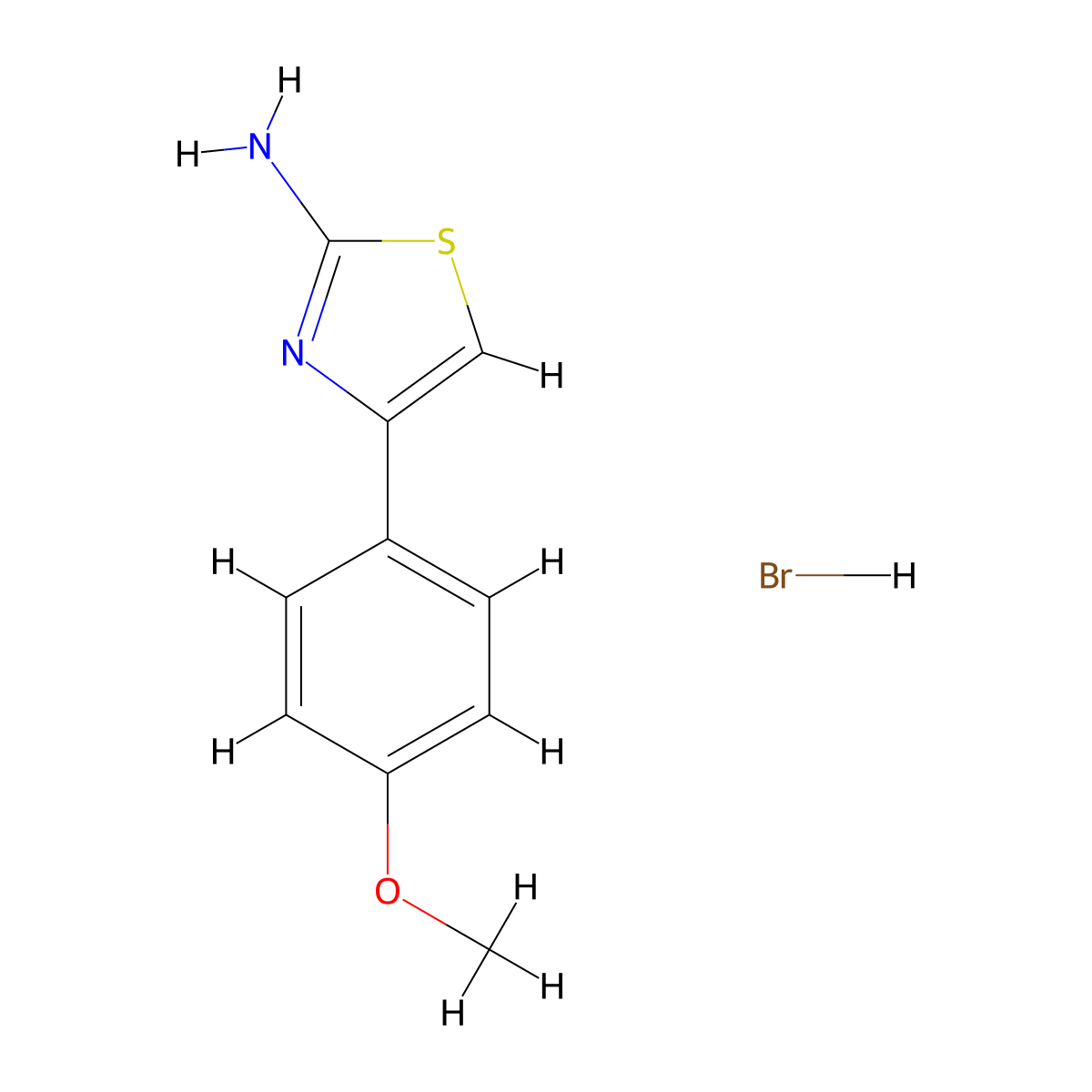 4-(4-Methoxy-phenyl)-thiazol-2-ylamine; hydrobromide molecular structure, CAS 111317-60-3