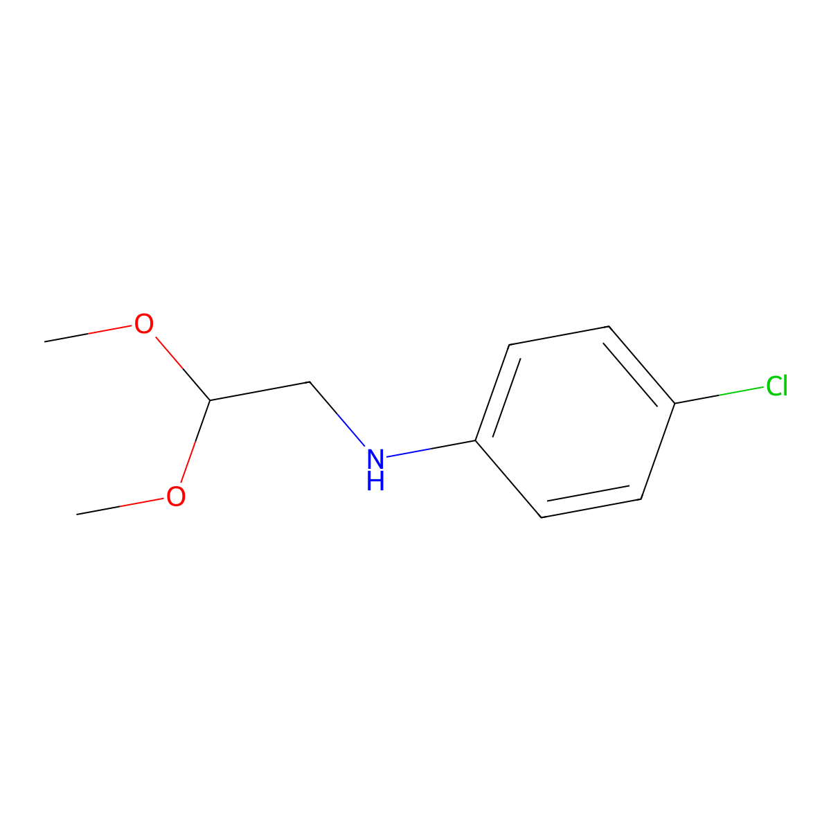 4-chloro-N-(2,2-dimethoxyethyl)aniline molecular structure, CAS 111318-21-9