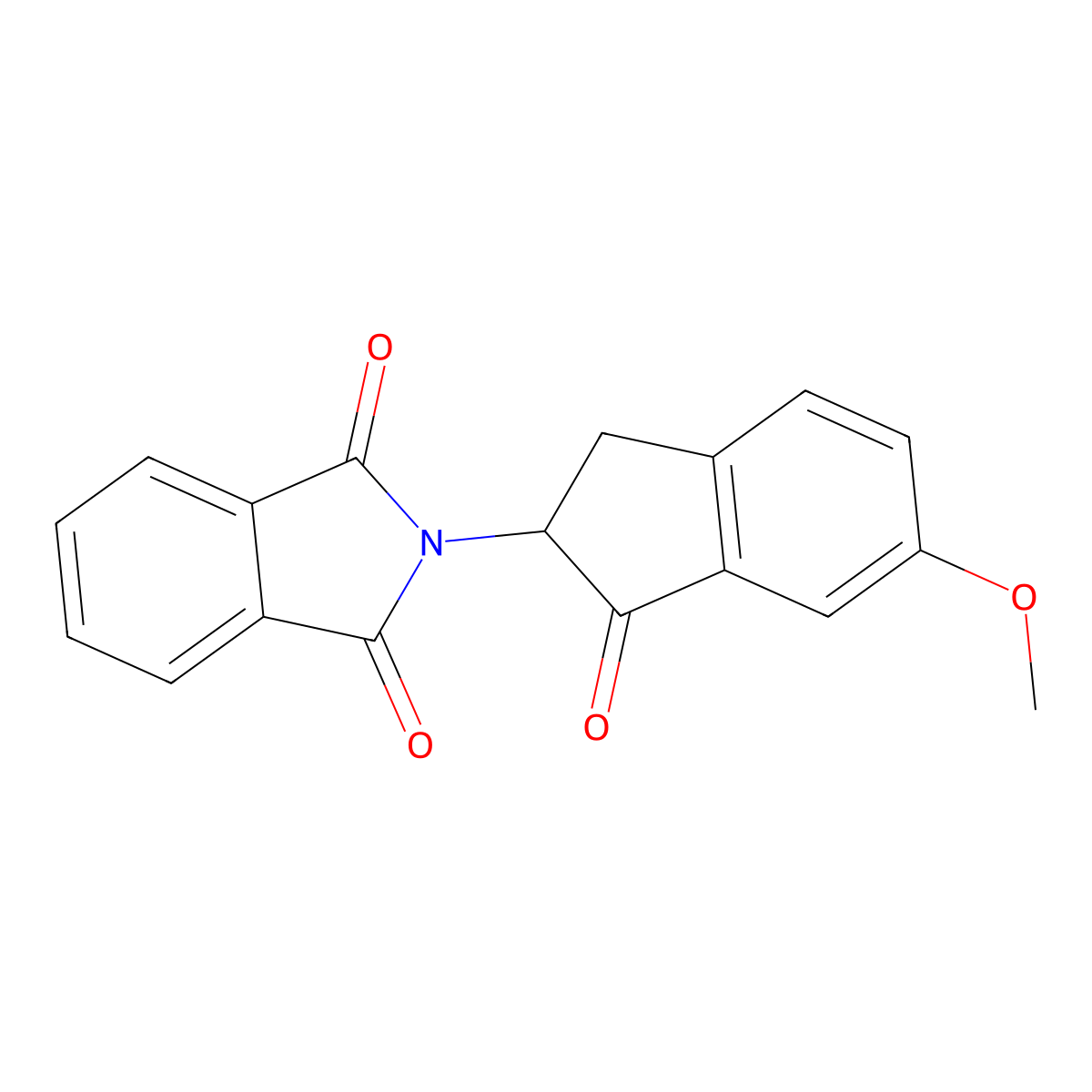 2-(2,3-Dihydro-6-methoxy-1-oxo-1H-inden-2-yl)-1H-isoindole-1,3(2H)-dione molecular structure, CAS 111320-47-9