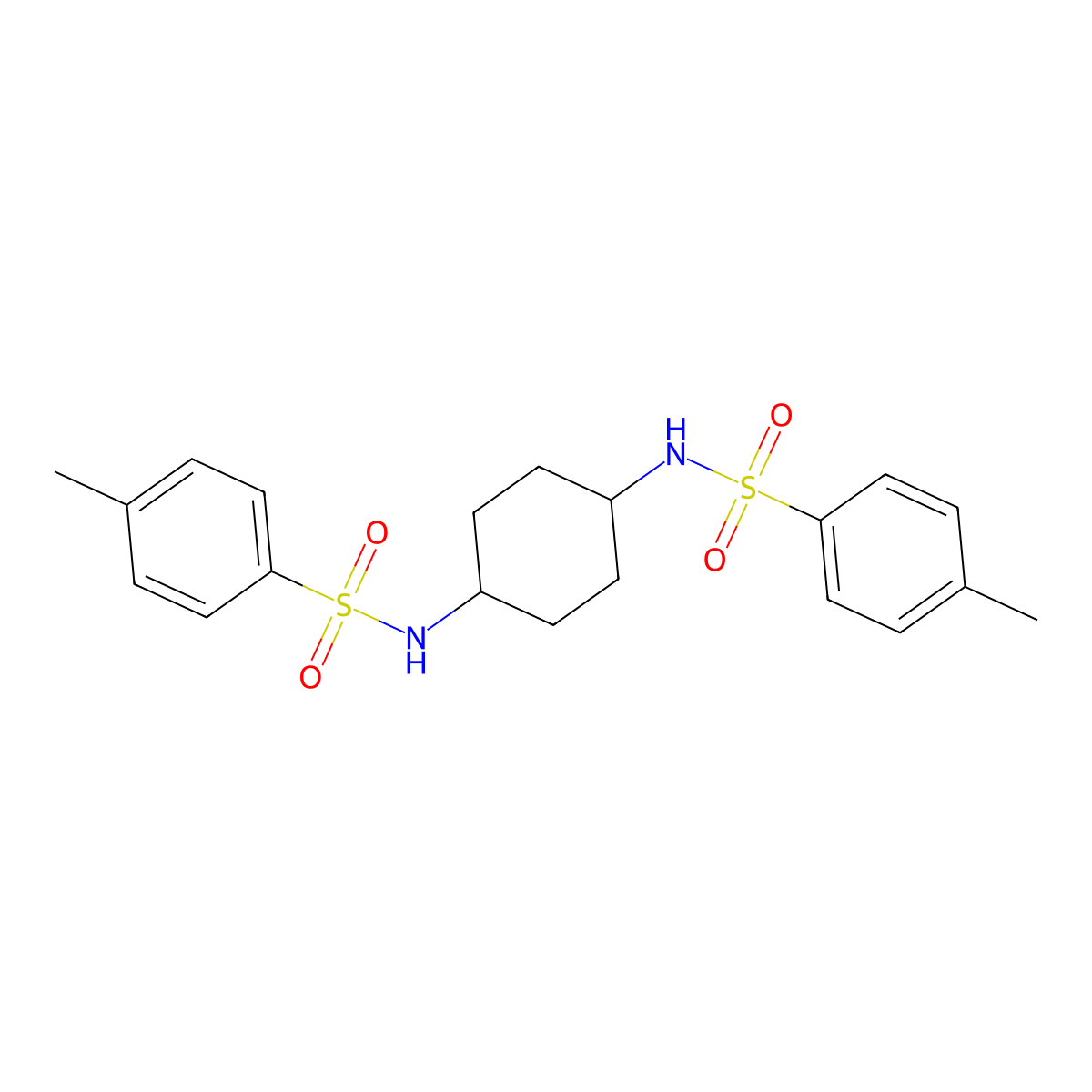 4-methyl-N-[4-[(4-methylphenyl)sulfonylamino]cyclohexyl]benzenesulfonamide molecular structure, CAS 111327-77-6