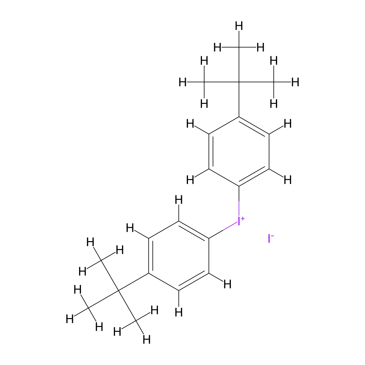 Iodonium, bis[4-(1,1-dimethylethyl)phenyl]-, iodide molecular structure, CAS 111329-06-7