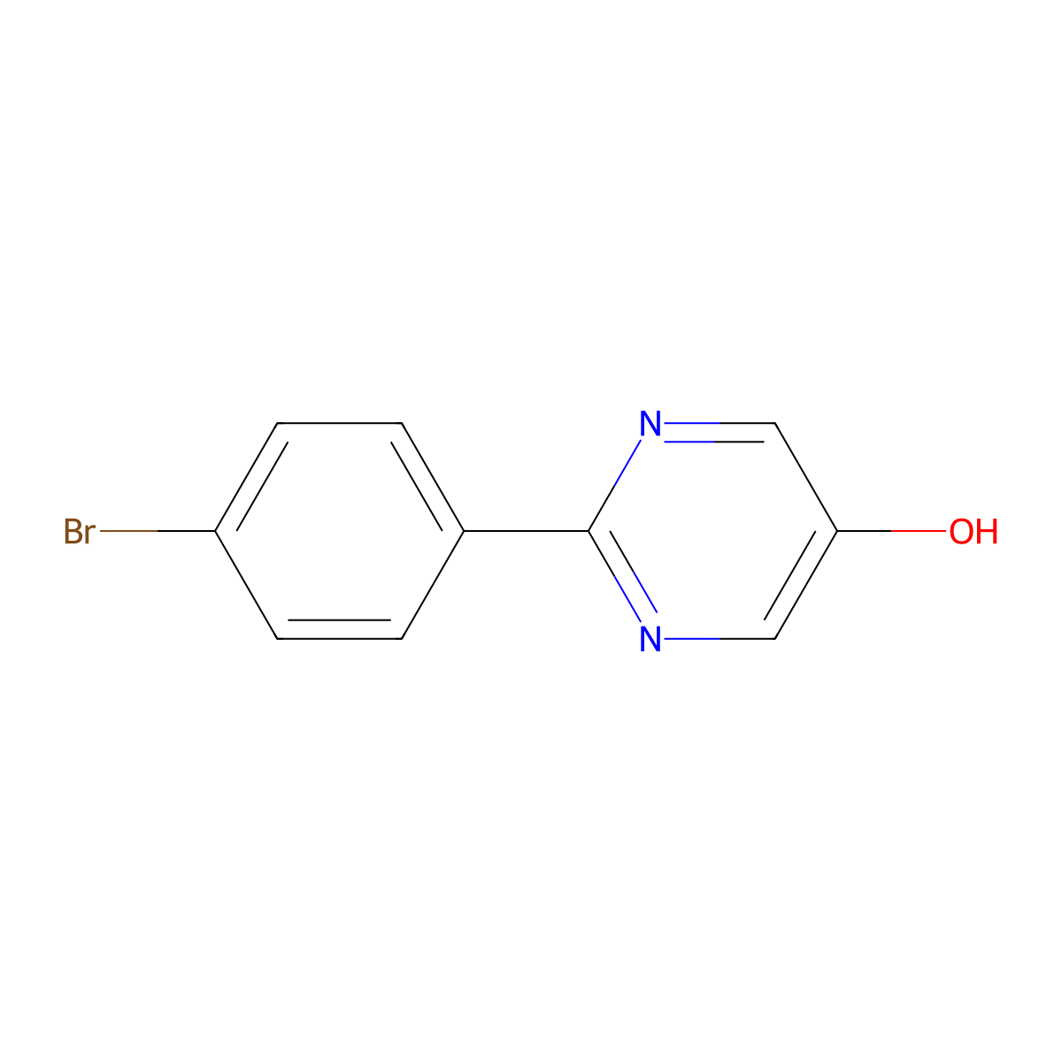 2-(4-Bromophenyl)pyrimidin-5-ol molecular structure, CAS 111336-11-9