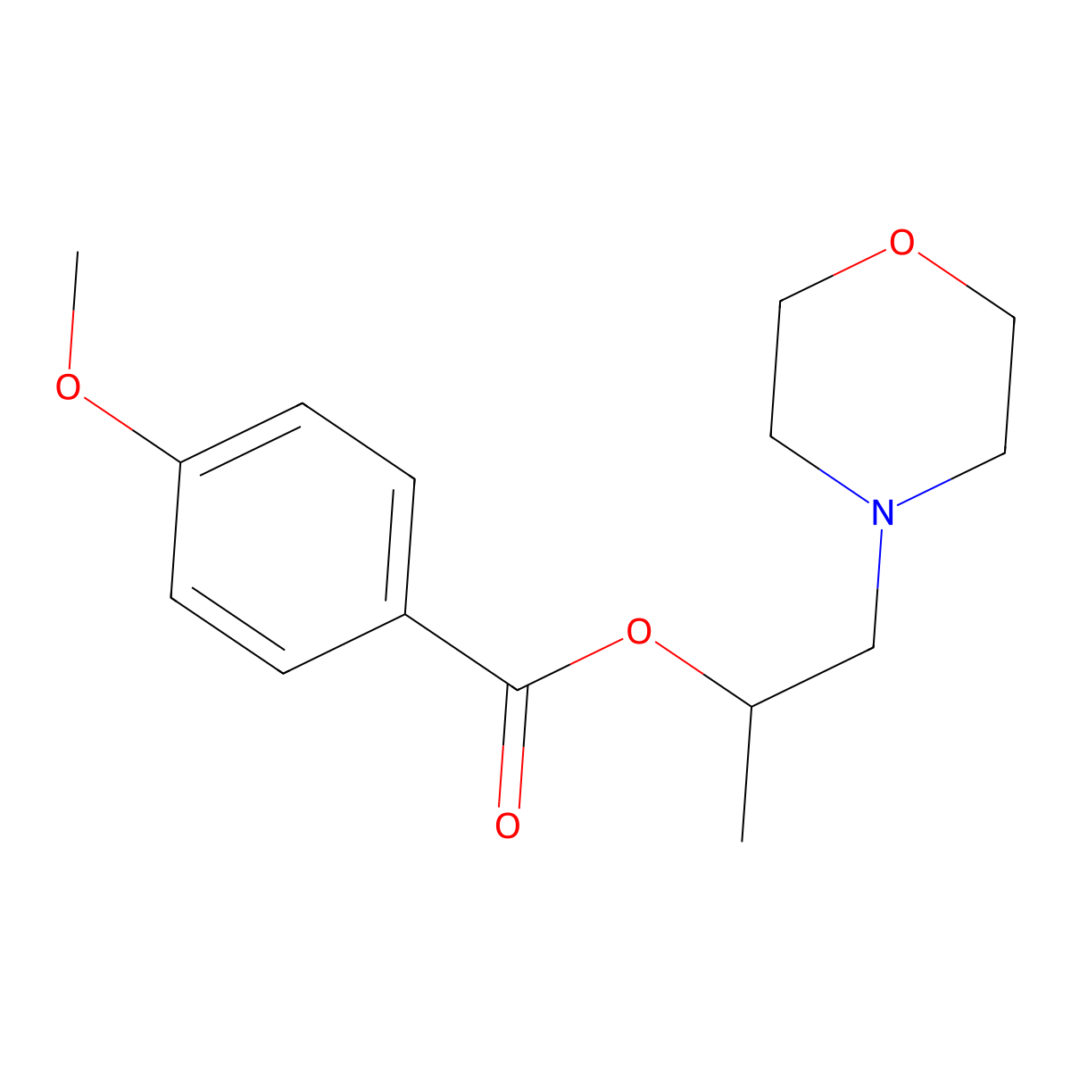 1-(Morpholin-4-yl)propan-2-yl 4-methoxybenzoate molecular structure, CAS 111351-91-8