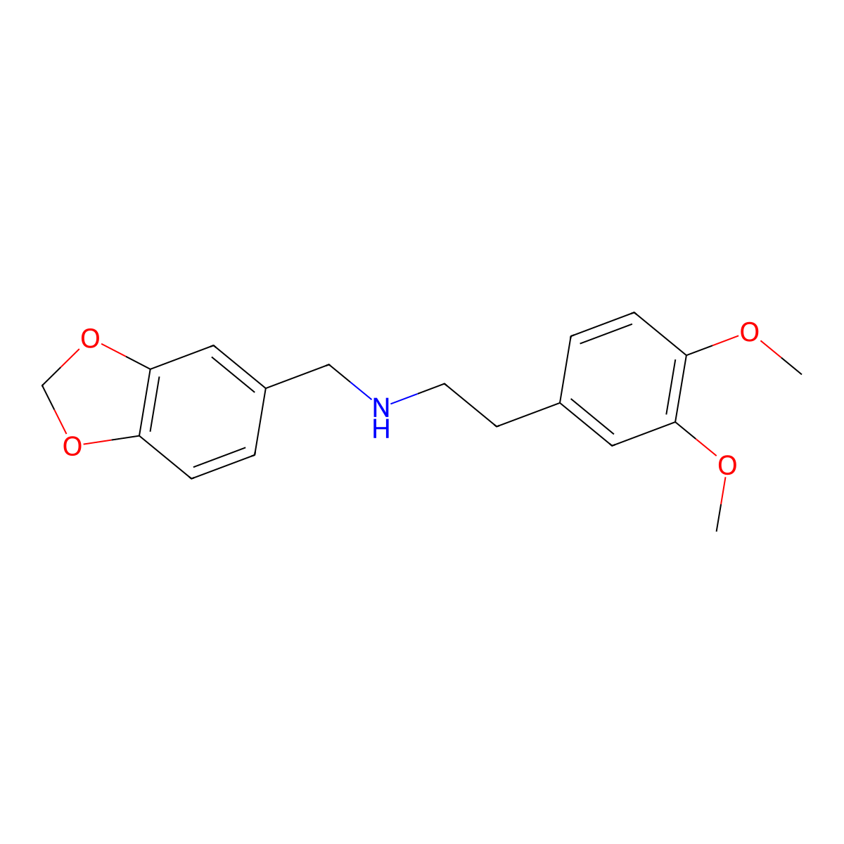N-(1,3-benzodioxol-5-ylmethyl)-2-(3,4-dimethoxyphenyl)ethanamine molecular structure, CAS 111355-37-4