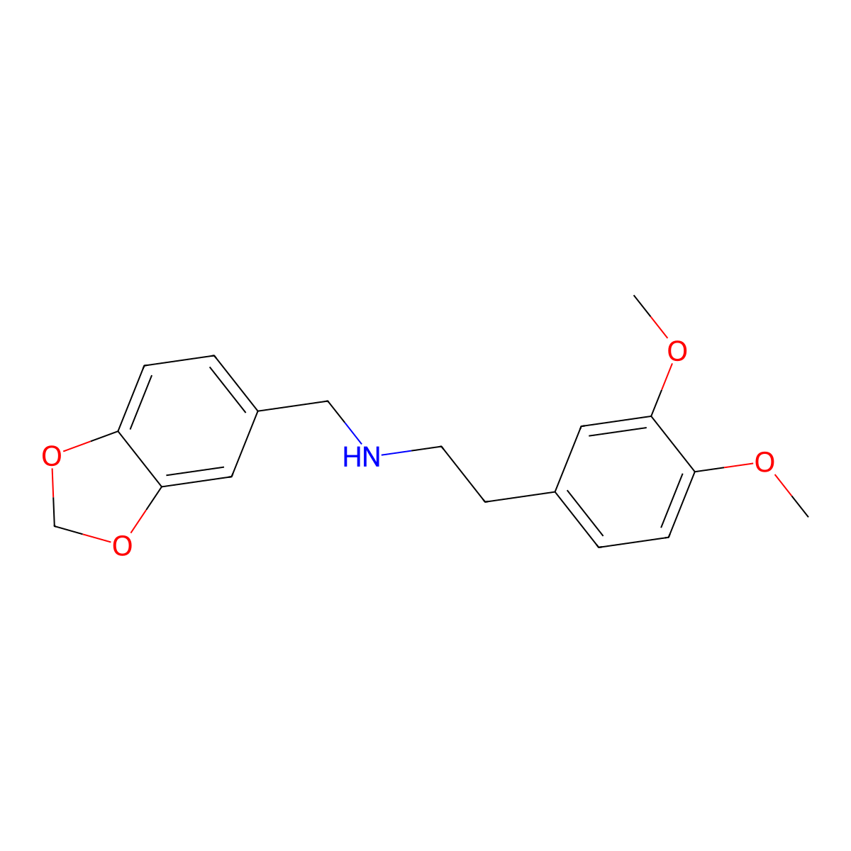 N-(1,3-benzodioxol-5-ylmethyl)-2-(3,4-dimethoxyphenyl)ethanamine molecular structure, CAS 111355-37-4
