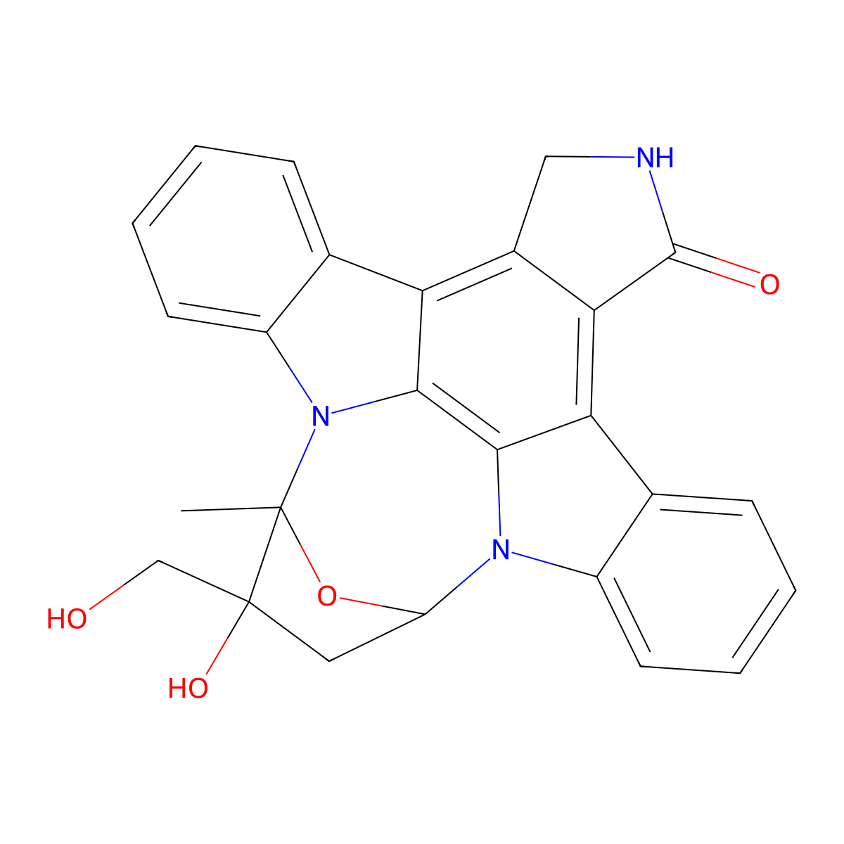 Lestaurtinib molecular structure, CAS 111358-88-4