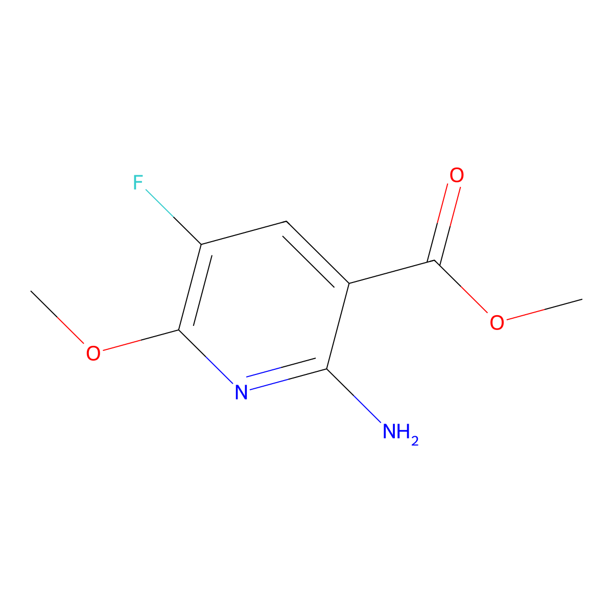 Methyl 2-amino-5-fluoro-6-methoxynicotinate molecular structure, CAS 111374-71-1
