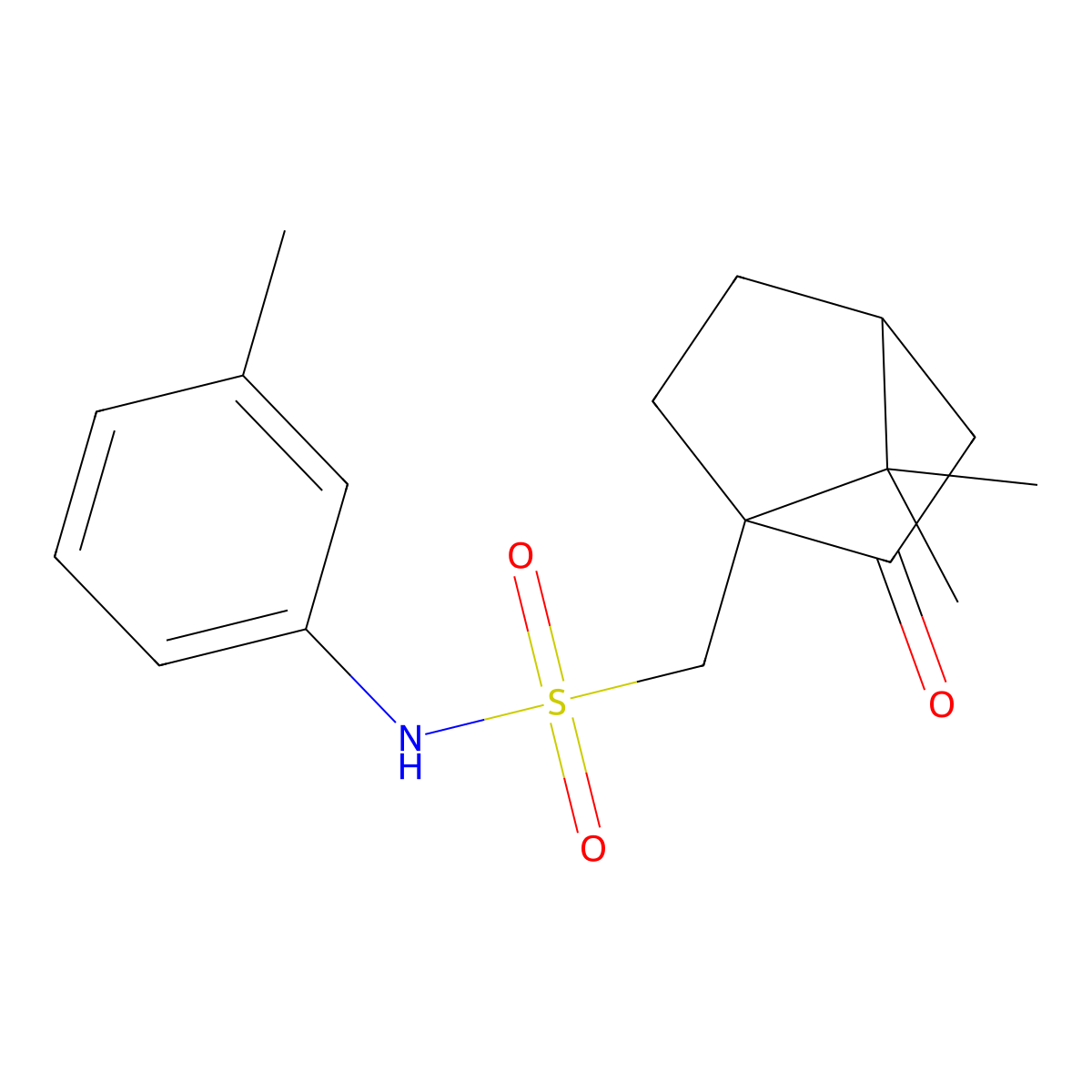 1-(7,7-dimethyl-2-oxobicyclo[2.2.1]hept-1-yl)-N-(3-methylphenyl)methanesulfonamide molecular structure, CAS 111385-23-0