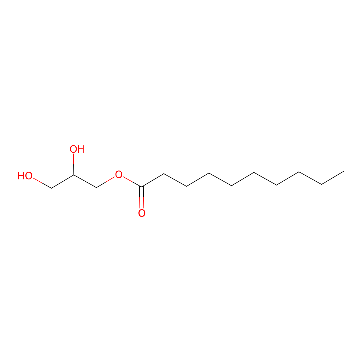 1-Decanoylglycerol molecular structure, CAS 11139-88-1