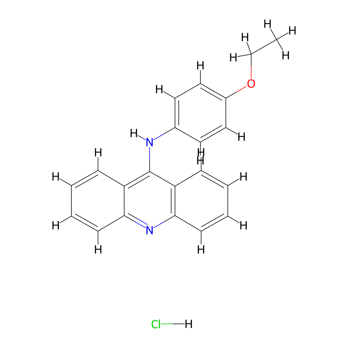 Acridin-9-yl(4-ethoxyphenyl)amine, chloride molecular structure, CAS 111393-54-5