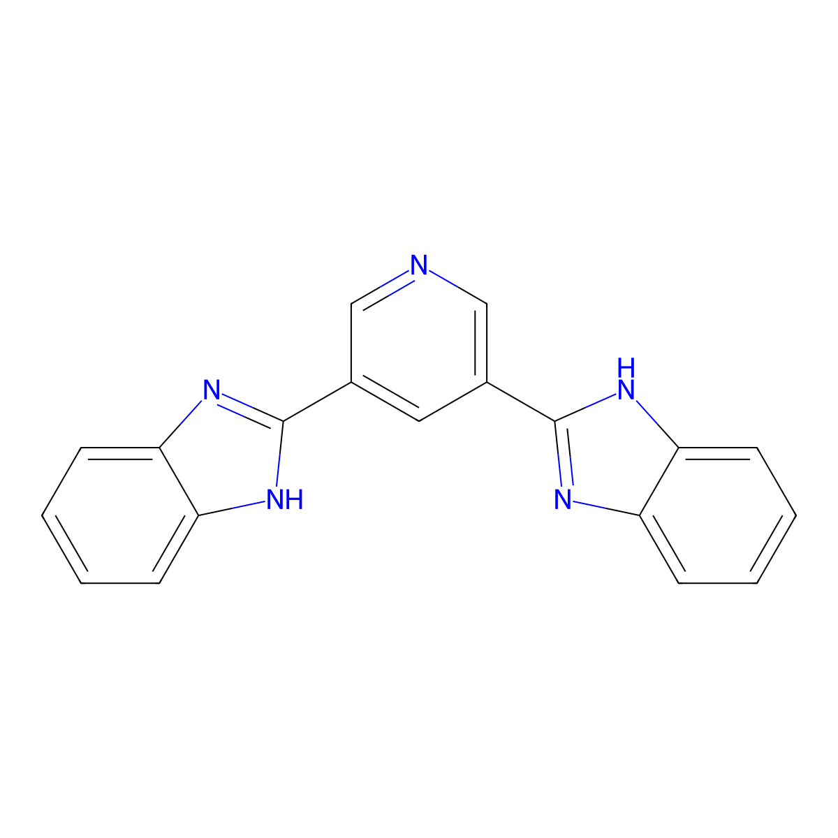 2,2'-(Pyridine-3,5-diyl)bis(1H-benzimidazole) molecular structure, CAS 111397-62-7