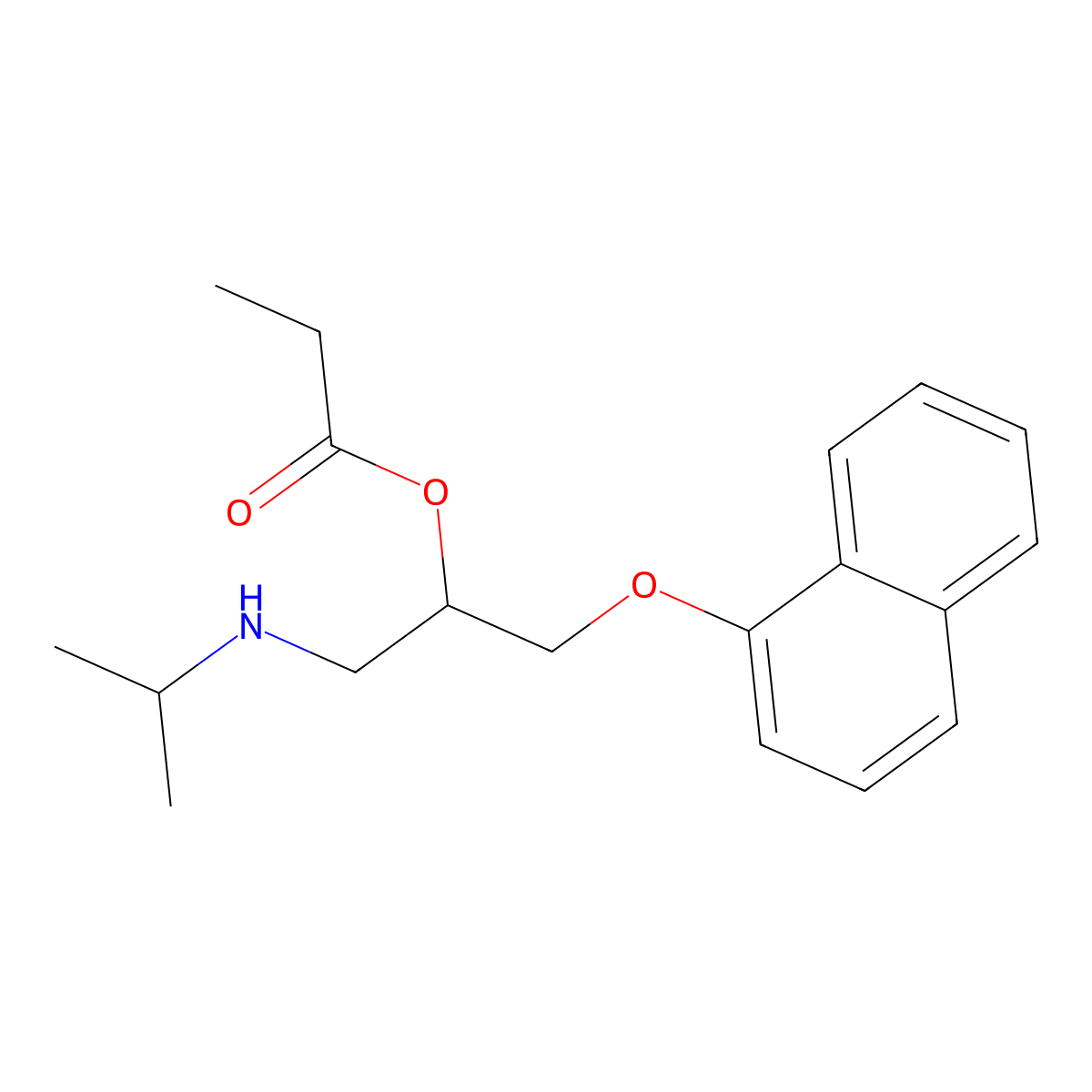 (1-Naphthalen-1-yloxy-3-(propan-2-ylamino)propan-2-yl) propanoate molecular structure, CAS 111399-11-2