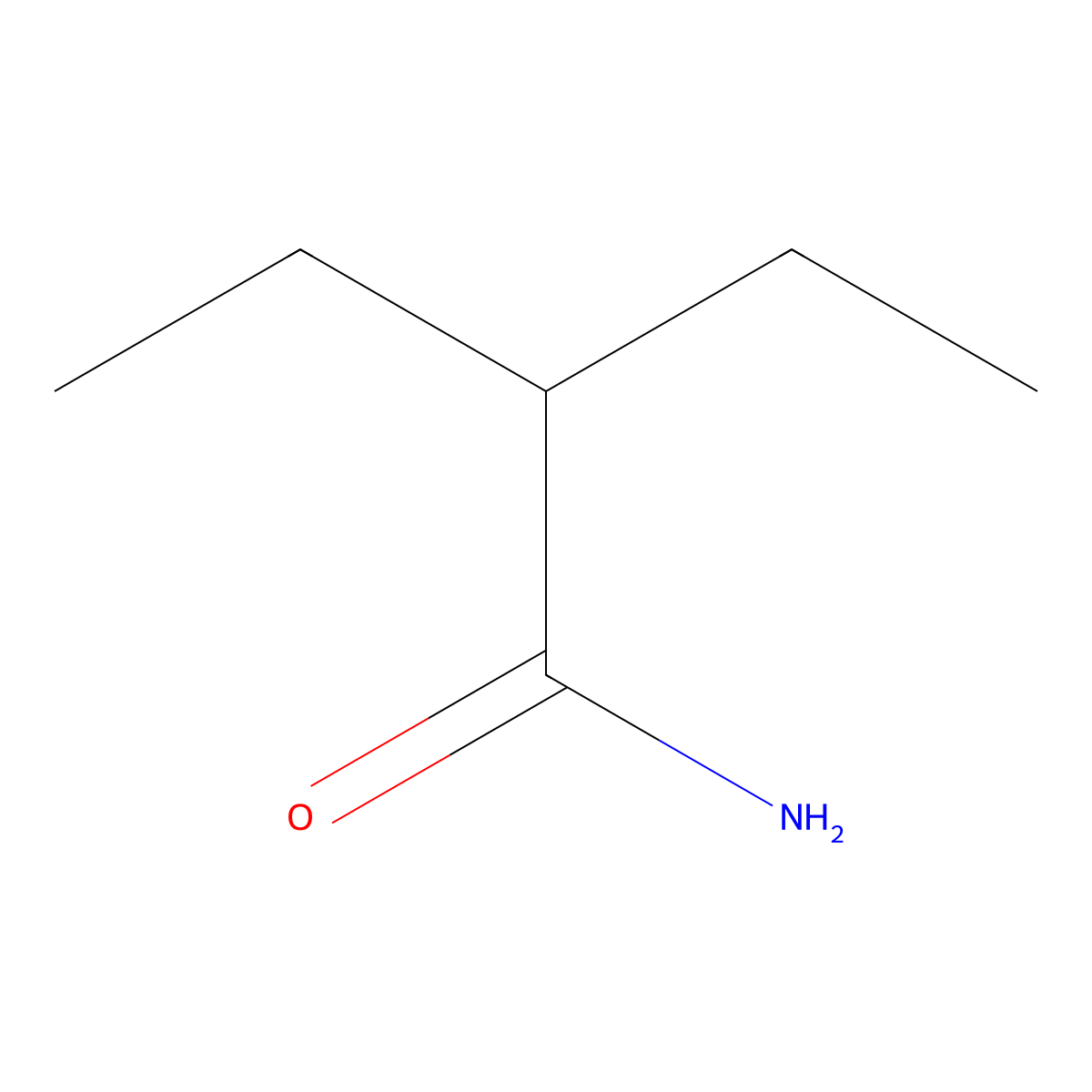 2-Ethylbutyramide molecular structure, CAS 1114-38-1