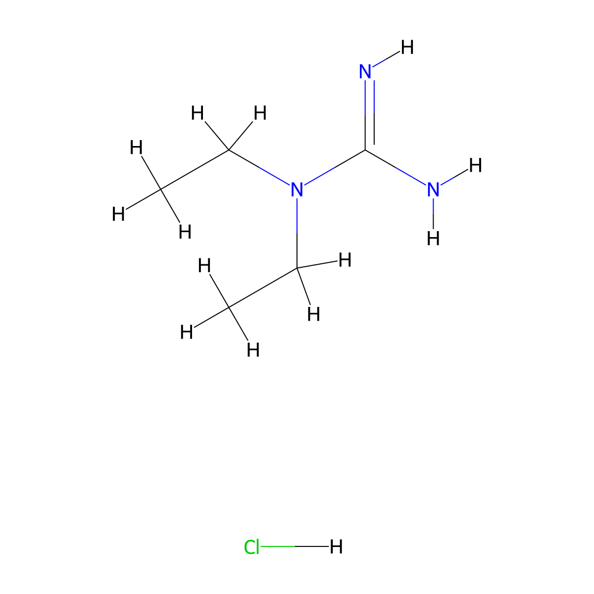1,1-Diethylguanidine hydrochloride molecular structure, CAS 1114-39-2