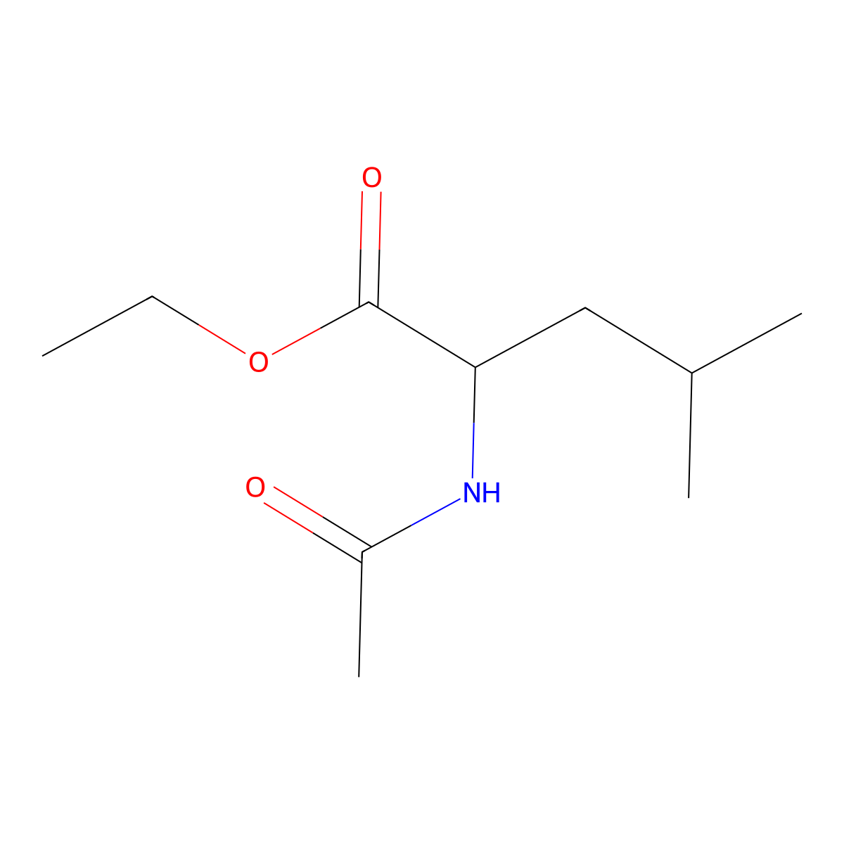 Ethyl 2-acetamido-4-methylpentanoate molecular structure, CAS 1114-55-2