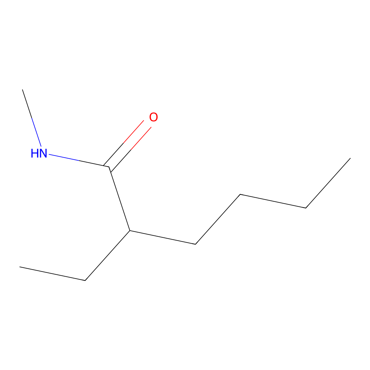 Hexanamide, 2-ethyl-N-methyl- molecular structure, CAS 1114-75-6