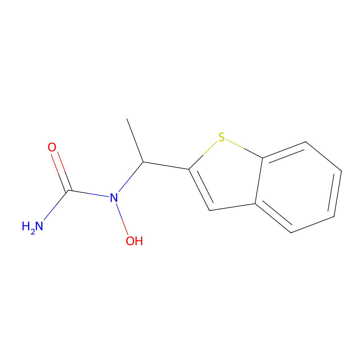 Zileuton molecular structure, CAS 111406-87-2