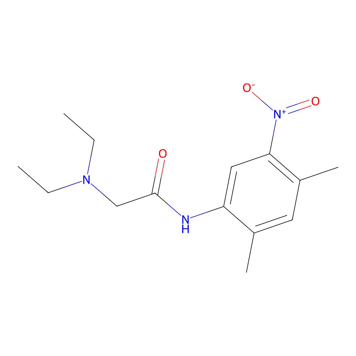 2',4'-Acetoxylidide, 2-(diethylamino)-5'-nitro- molecular structure, CAS 111413-22-0