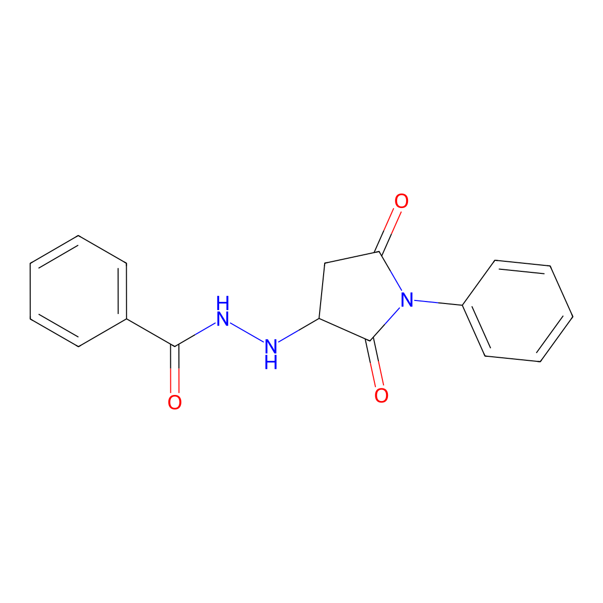 N'-(2,5-dioxo-1-phenylpyrrolidin-3-yl)benzohydrazide molecular structure, CAS 111420-95-2
