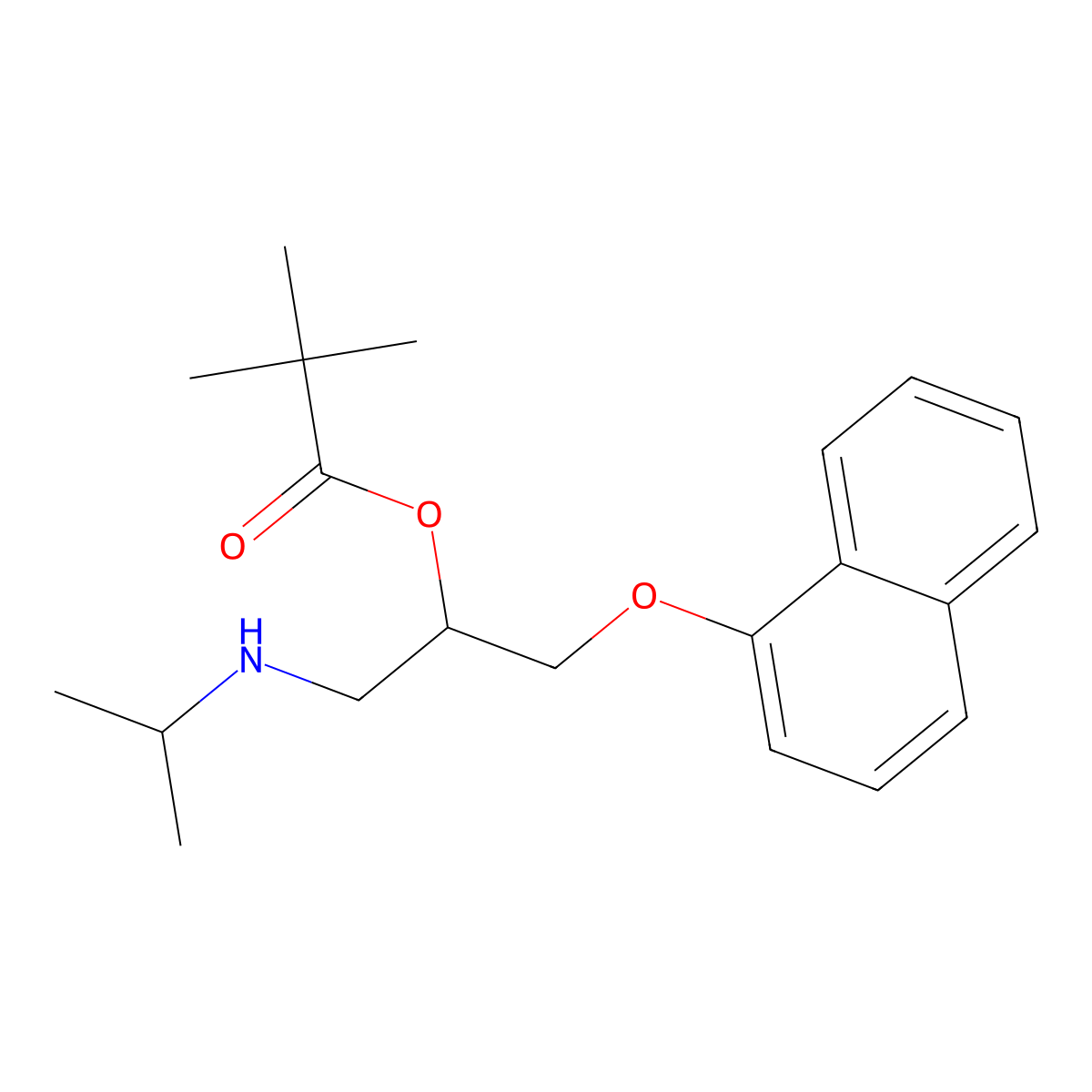 1-(((1-Methylethyl)amino)methyl)-2-(1-naphthalenyloxy)ethyl 2,2-dimethylpropanoate molecular structure, CAS 111422-10-7