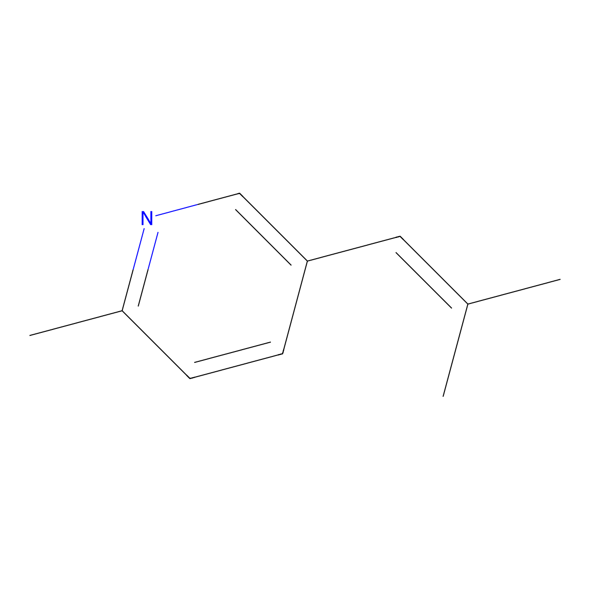 2-Methyl-5-(2-methyl-1-propenyl)pyridine molecular structure, CAS 111422-55-0